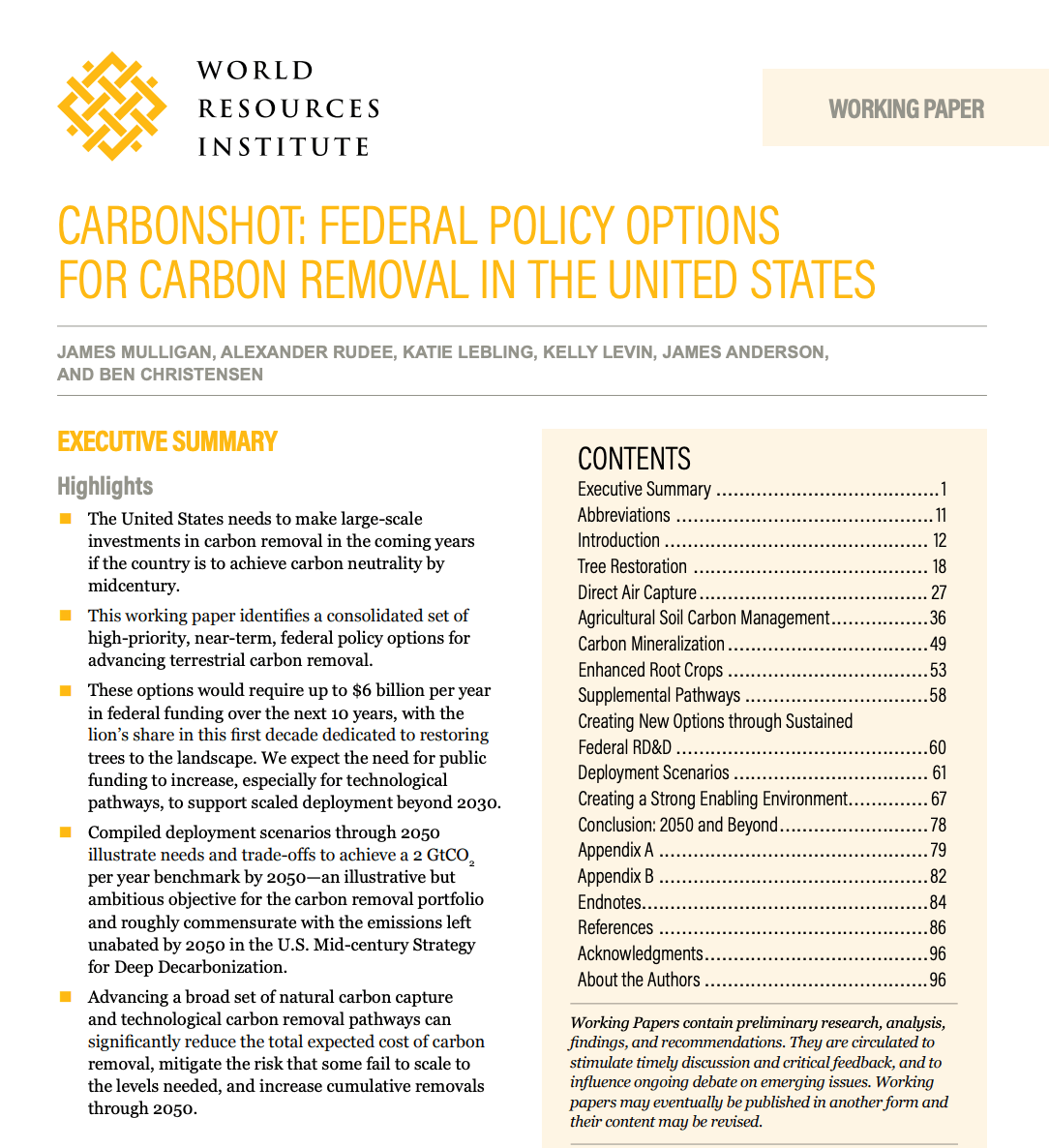 CarbonShot: Federal Policy Options for Carbon Removal in the United States